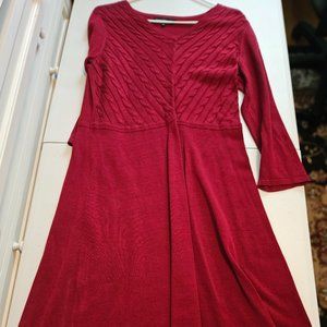 Jones New York red, long sleeve sweater dress, size:  petite large